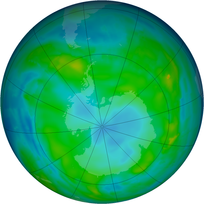 Antarctic ozone map for 17 May 2010